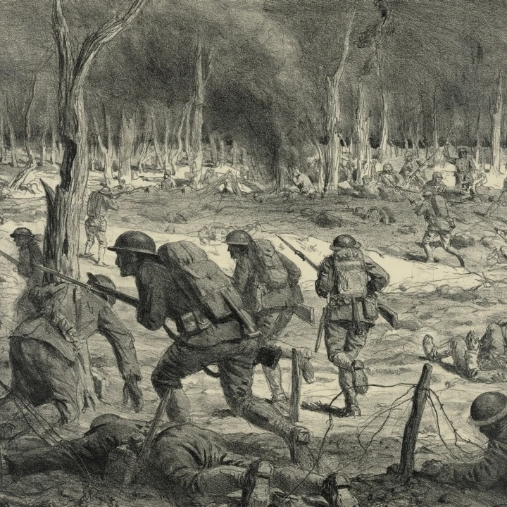 WWI Battle of the Argonne Forest 1918 постер печать наукой источник (24x18) | Дом и сад