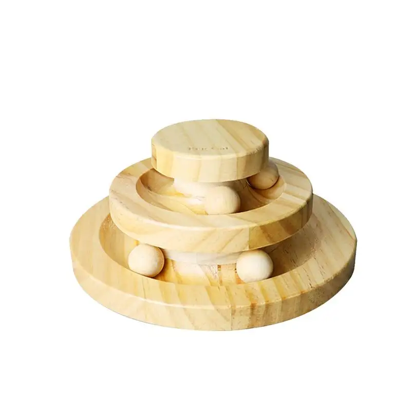 Для домашнего животного деревянная игрушка для кошек трехслойная Вертушка