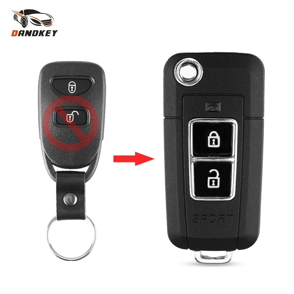 Dandkey измененный складной чехол для ключей на застежке Hyundai Accent Tucson Elantra Ix35 2005 2013