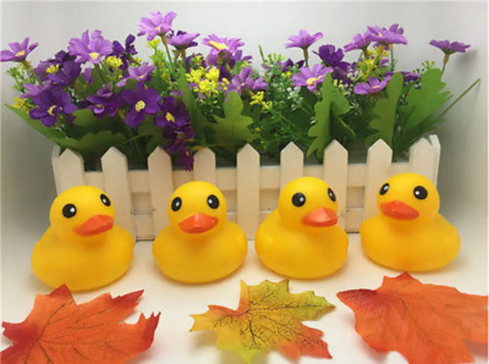 10 Unids Soft Pieces Floating Yellow Duck Baby Wash Bath Toy Rubber Duckies Sqeeze Sound Set Of 2016 New Hot Toys|Игрушки для ванной|