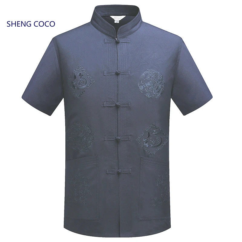 Блузка Sheng Coco 5 цветов летняя мужская одежда в китайском стиле синяя футболка с