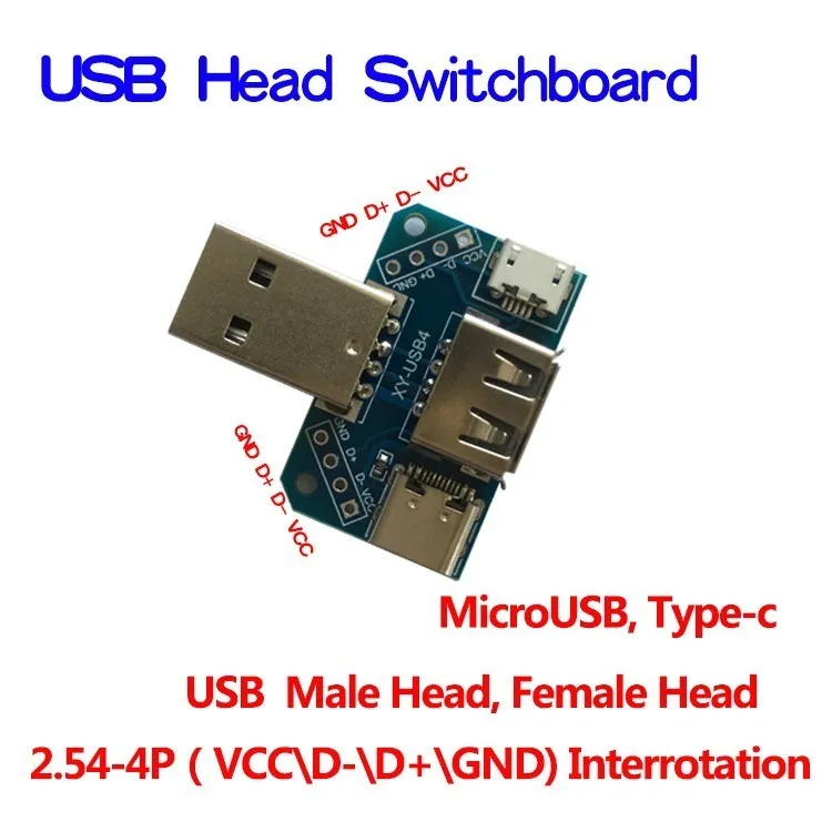 USB коммутатор Мужской Разъем к Тип c микро муфтовый стыковочный 2 54 4P передачи