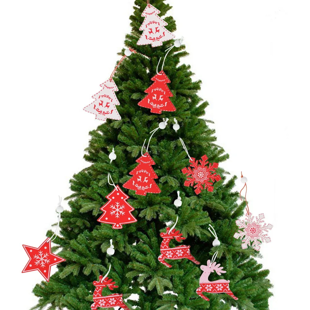 12 шт. в 1 Рождественский кулон для дома рождественское деревянное украшение