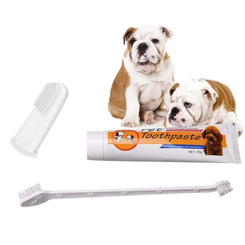 Pet Oral Care Kit Dog Cat Toothbrush Toothpaste Set Improve Hygiene Mouth Cleaning Reduce Dental Plaque |