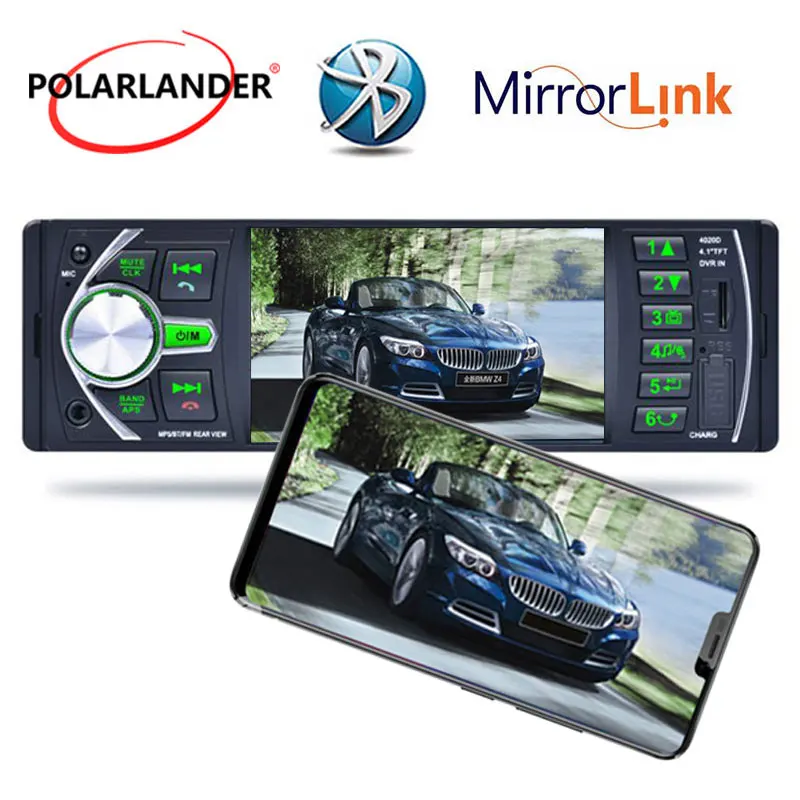 Автомагнитола 1 din 4 дюйма FM 12 В Bluetooth стерео TF MP3 плеер AUX USB с рулевым колесом радио