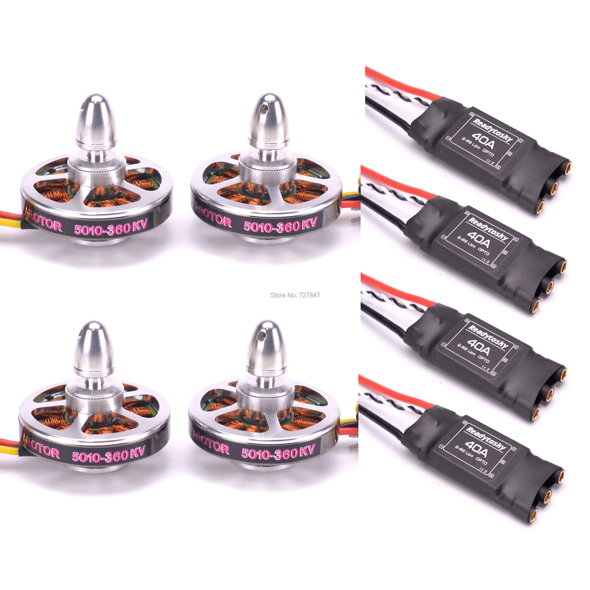 Бесщеточные моторы с высоким крутящим моментом 4 шт. 5010 360KV / 750kv + Readytosky 40A ESC OPTO 2 6S