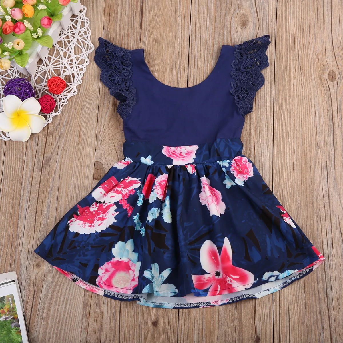 Family Matching Outfits Mother &amp Daughter Adult Women Kids Girls Backless Floral Lace Summer Party Dress | Мать и ребенок