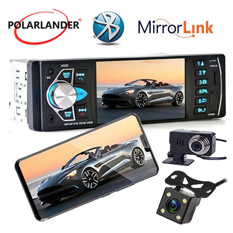 Автомагнитола 4 1 дюйма Full HD экран Bluetooth автомагнитола FM/USB/SD/TF/DVR/камера вход MP5