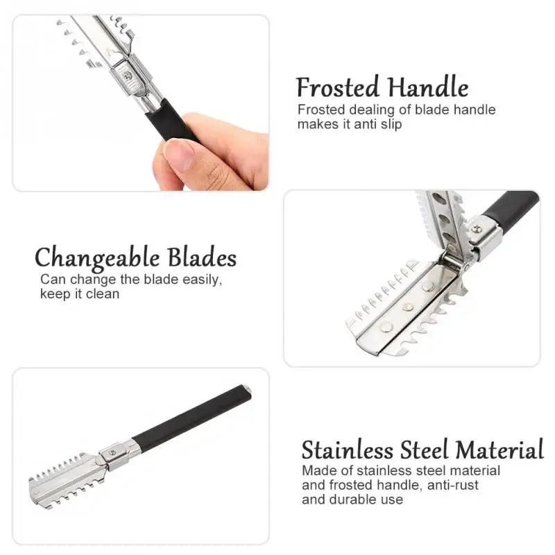 

Comb Double-edge Blades Manual Hair Cutting Thinning Barber Comb