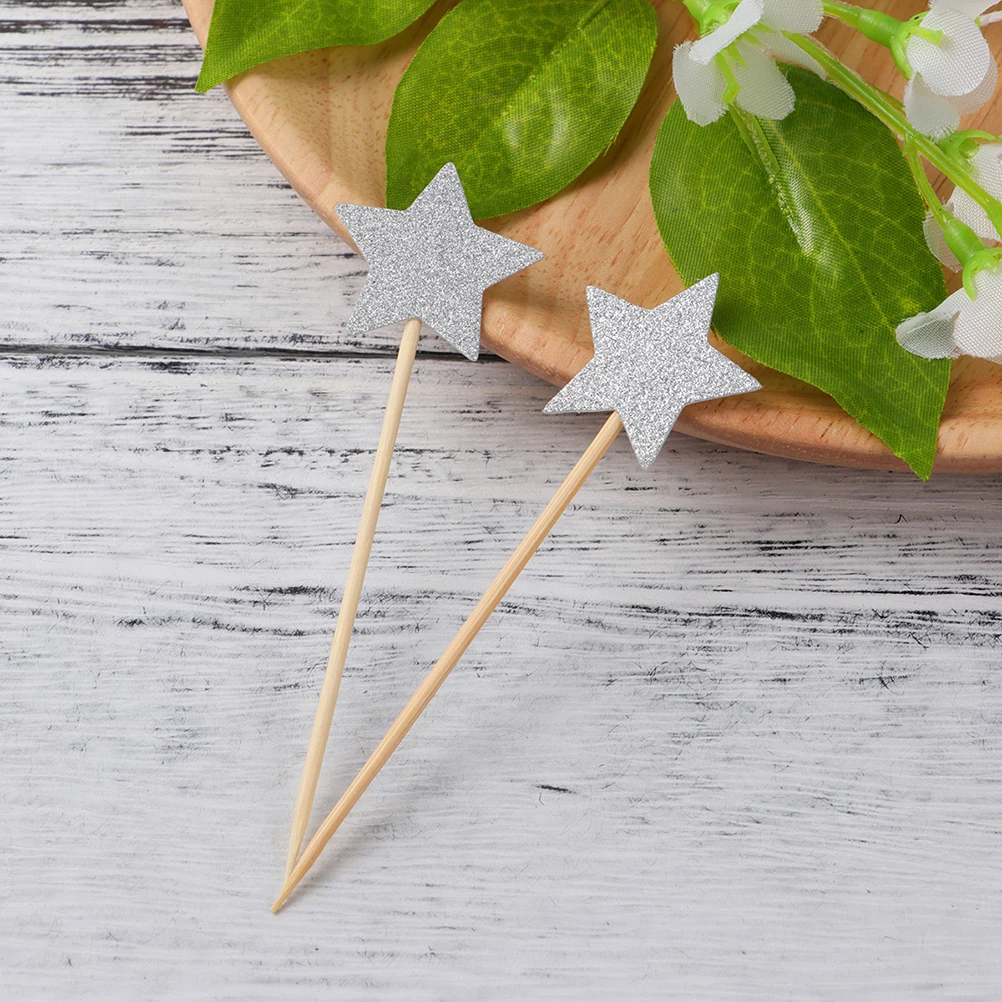 36 шт блестящая Звезда торт Топпер десертная вставка для торта открытка День