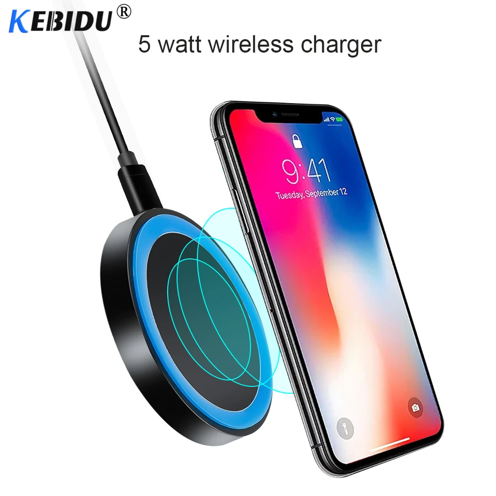 KEBIDU Беспроводное зарядное устройство 5 Вт для iPhone 8 X XR XS Max быстрая Беспроводная
