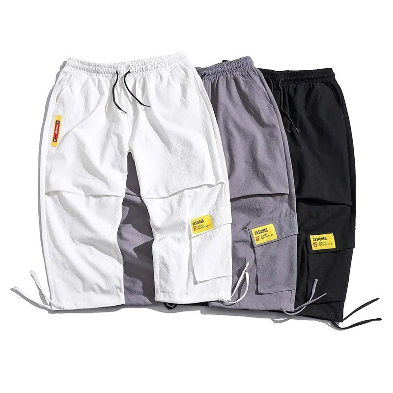 5XL мужские однотонные ремни с пряжкой хлопковые брюки-шаровары 2019 хип хоп мульти
