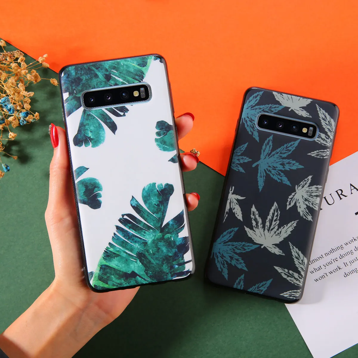 KJOEW чехол с тропическими листьями для samsung Galaxy s10 Edge Plus S8 S9 чехлы телефонов