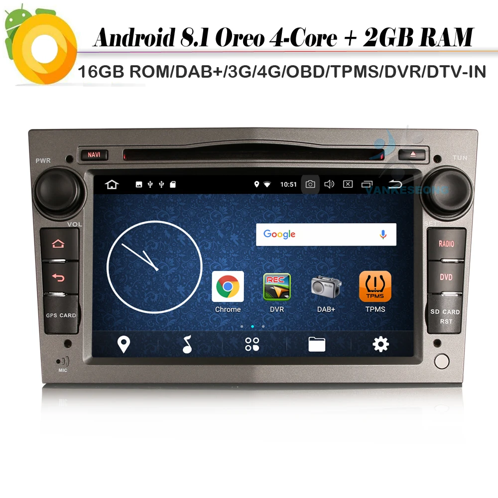 Автомобильный мультимедийный плеер DAB + Android 8 1 Wi Fi 4G GPS радио для OPEL Vauxhall Corsa C/D Vectra
