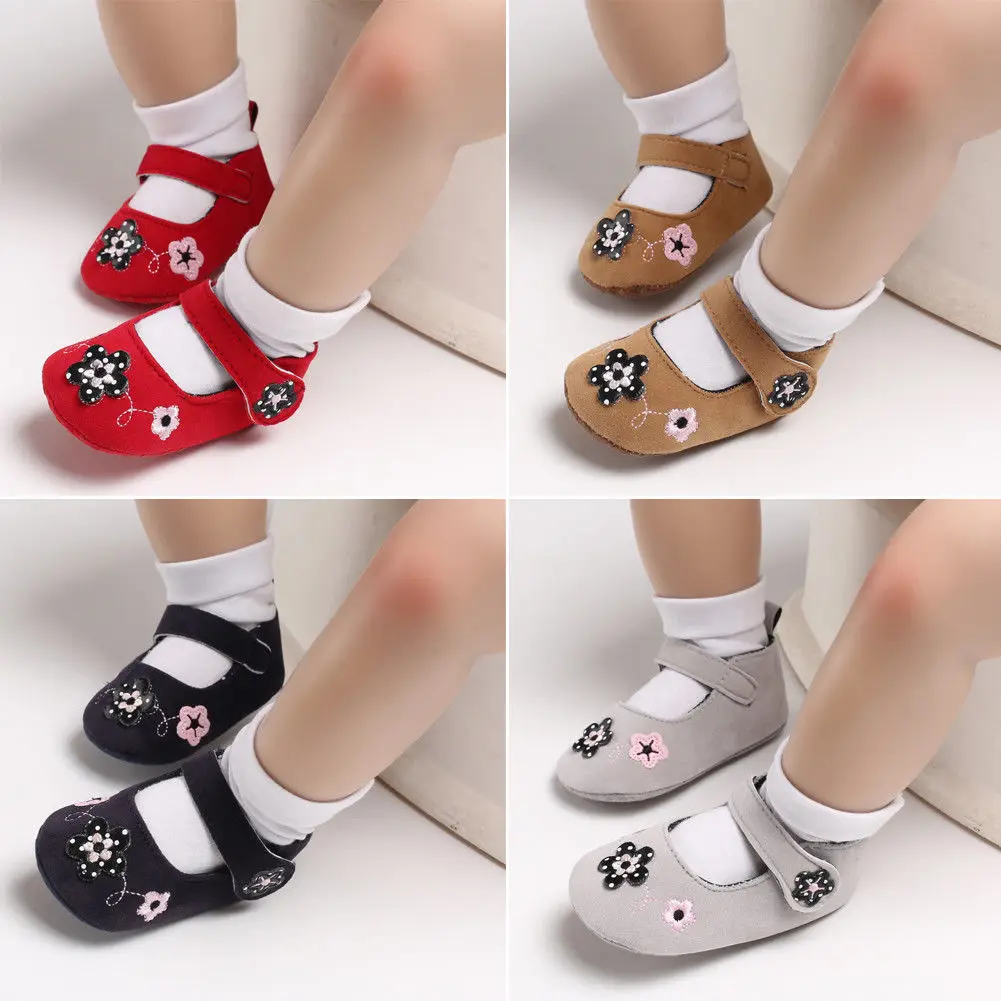 New Style Newborn Baby Girl Bow Anti-slip Crib Cotton Shoes Soft Sole Sneakers Prewalker 0-18M All Seasons Flower Cute |