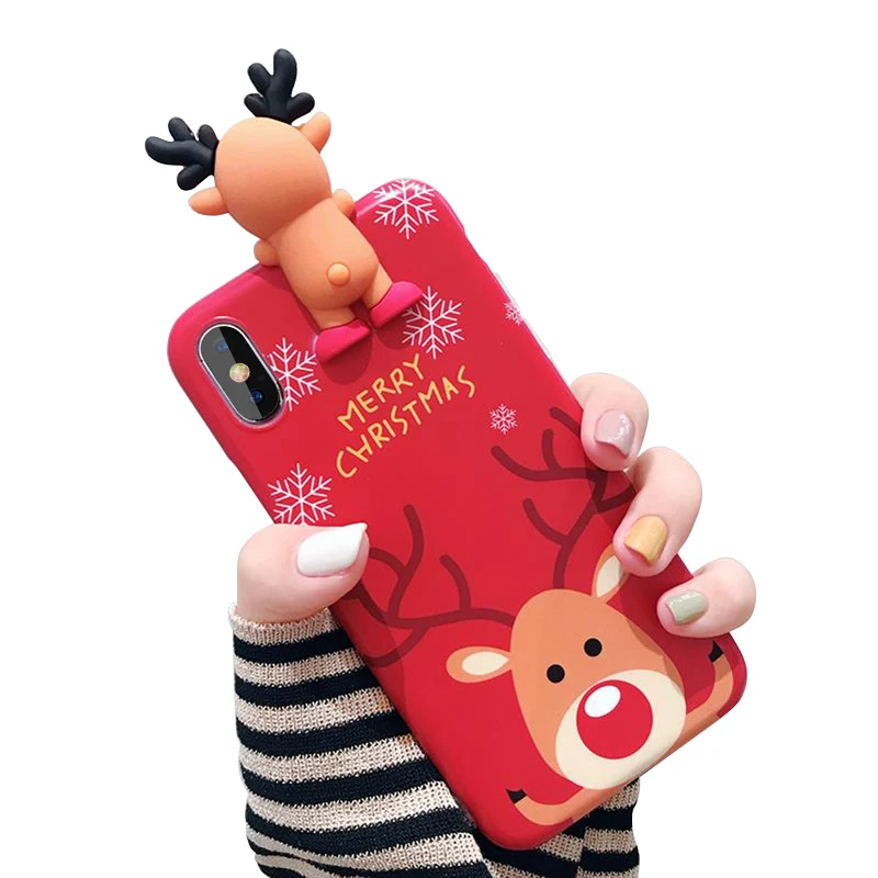 Чехол для телефона с рождественским рисунком iPhone X Xs Max Xr силиконовая Мягкая