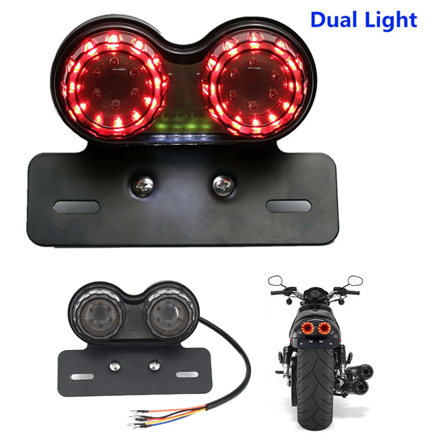 Распродажа Обувь для езды на мотоцикле Cafe Racer красный светодиод сигнала 12v