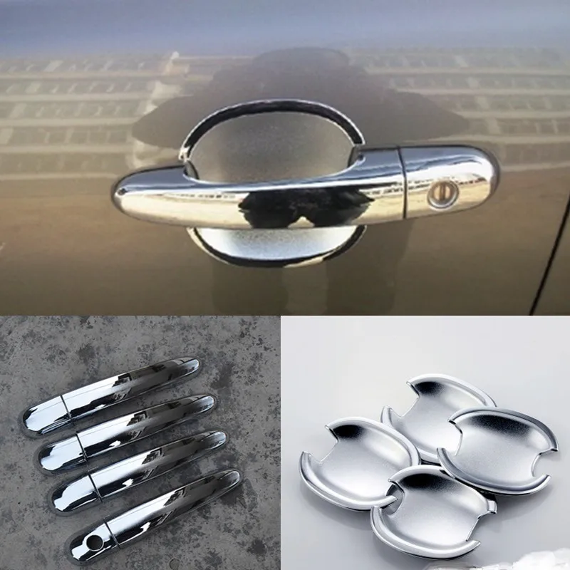 Для KIA Sportage Chrome дверные ручки Обложки Обрезать 4 двери 2005 2006 2007 2008 2009 аксессуары