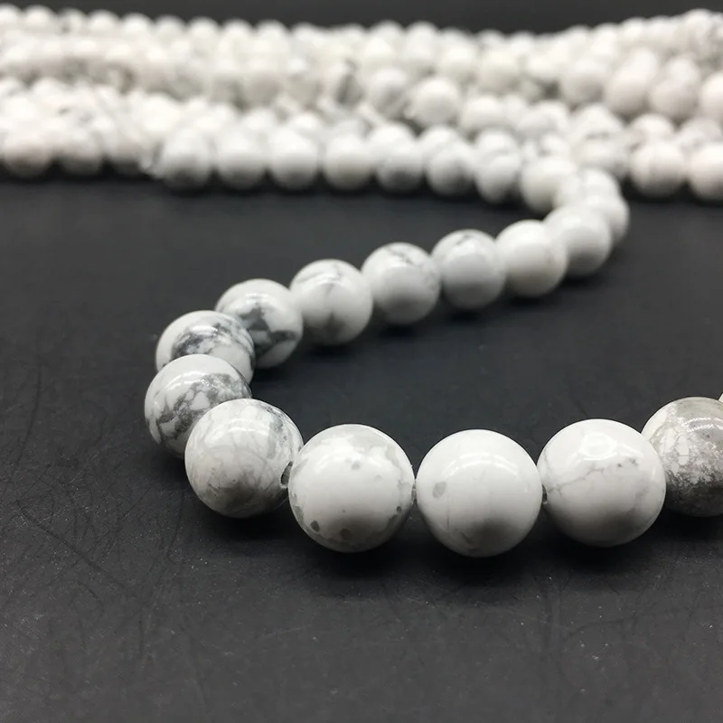 Натуральный драгоценный камень белый бирюзовый говлит бусины 4 мм 6 8 10 12 браслет