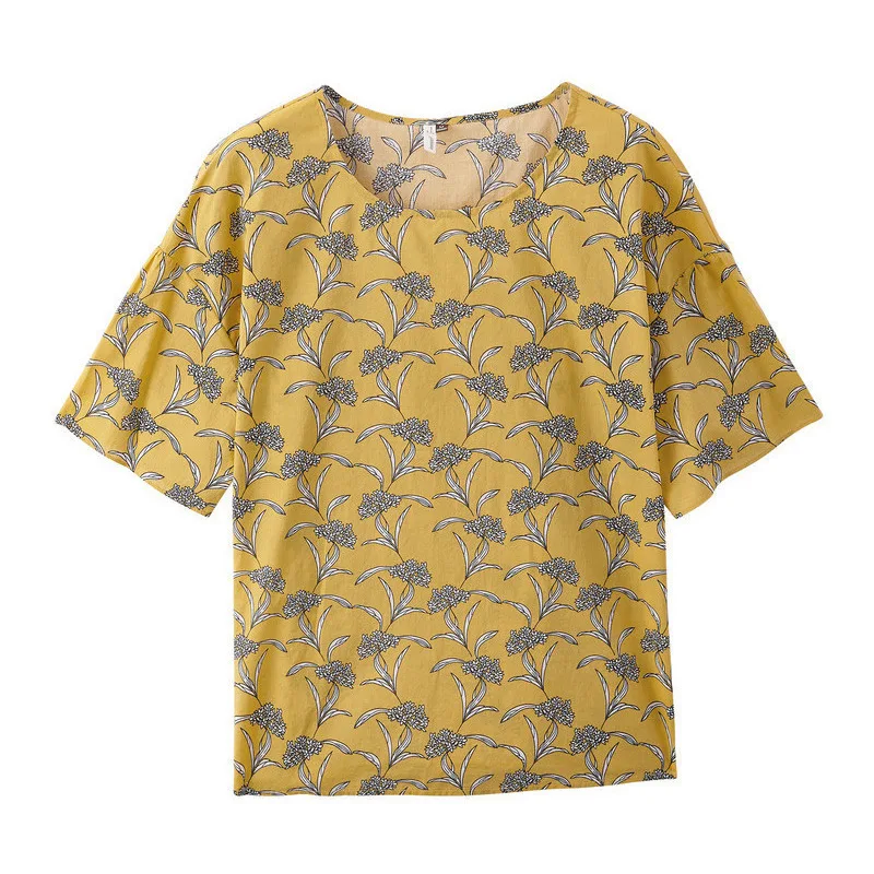 INMAN Summer O-neck Literary Floral Retro Holiday Style Slim Short Sleeves Women Blouse | Женская одежда