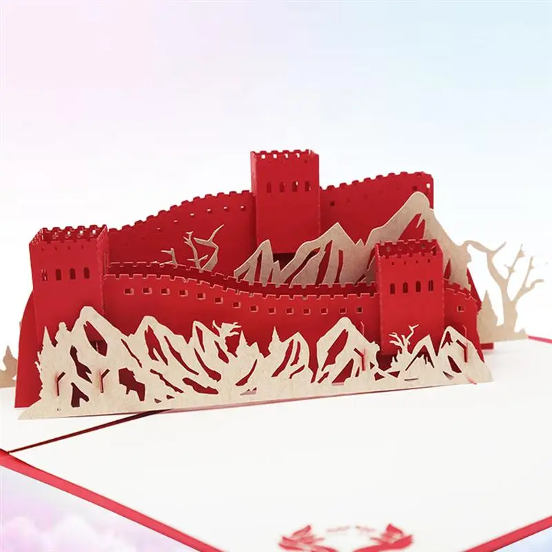 1 шт 3D всплывающие поздравительные открытки на Великую стену ручной работы