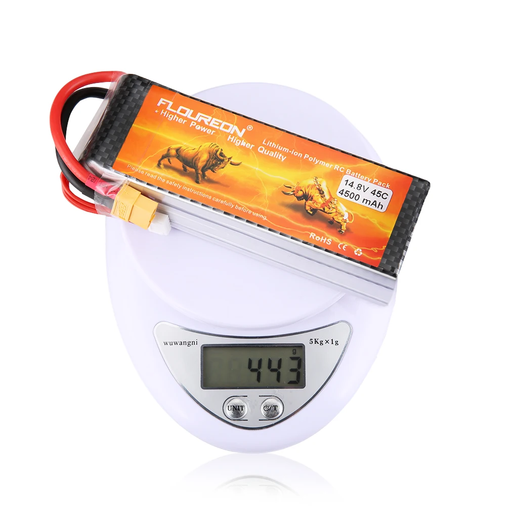 FLOUREON 4S 14 8 V 4500mah 45C XT60 аккумуляторная батарея для DIY Mariner 450 Водонепроницаемый
