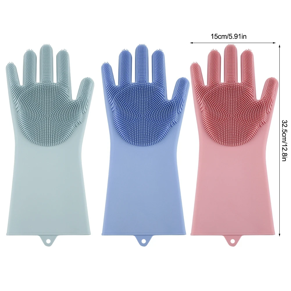 Кухонные силиконовые перчатки волшебные для мытья посуды Бытовые Силиконовые