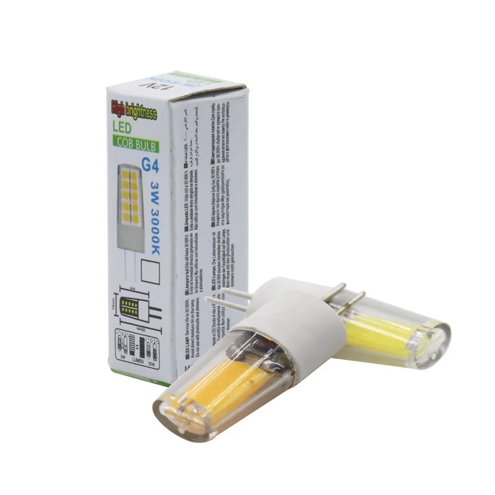 3 Вт Светодиодная лампа G4 свет AC/DC12V AC220 240V COB светодиодное Освещение