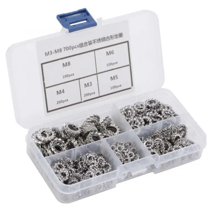 Комбинированная коробка M3/M4/M5/M6/M8 700 шт. из нержавеющей стали звезда 304 прокладка
