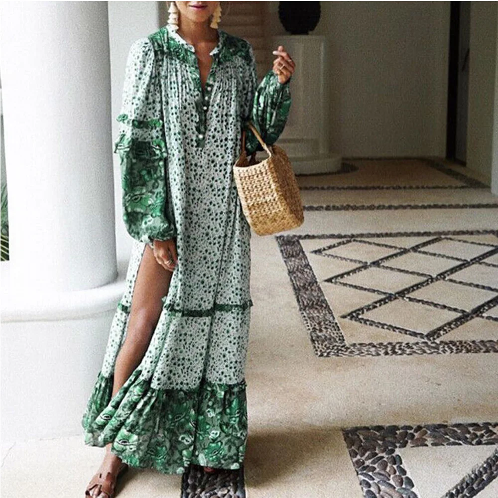 Женские Наряды Бохо Хиппи Boho фестиваль вечерние пляжные Разделение Повседневное