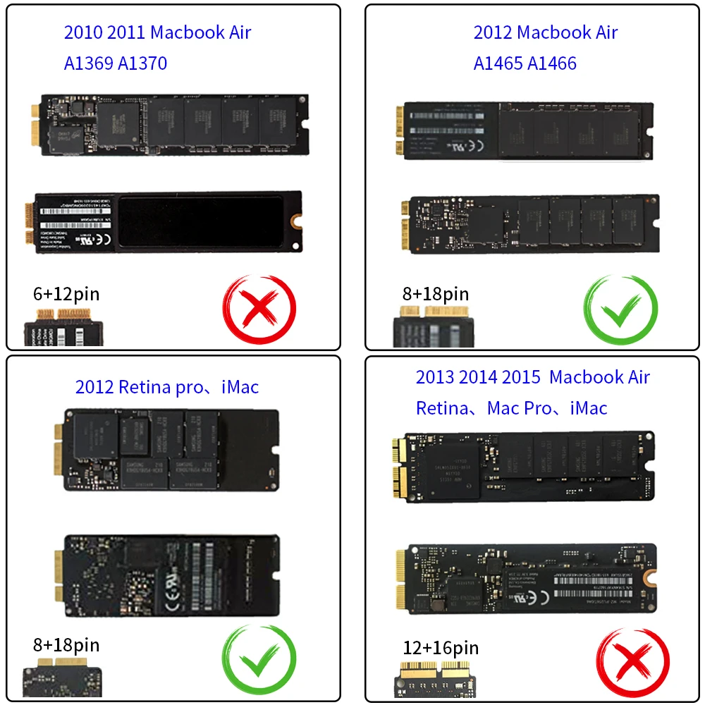 Жесткий диск для Macbook Air /Pro Retina Model A1465 A1466 с адаптером 2 5 дюймовых дисков SATA 18pin + 8pin