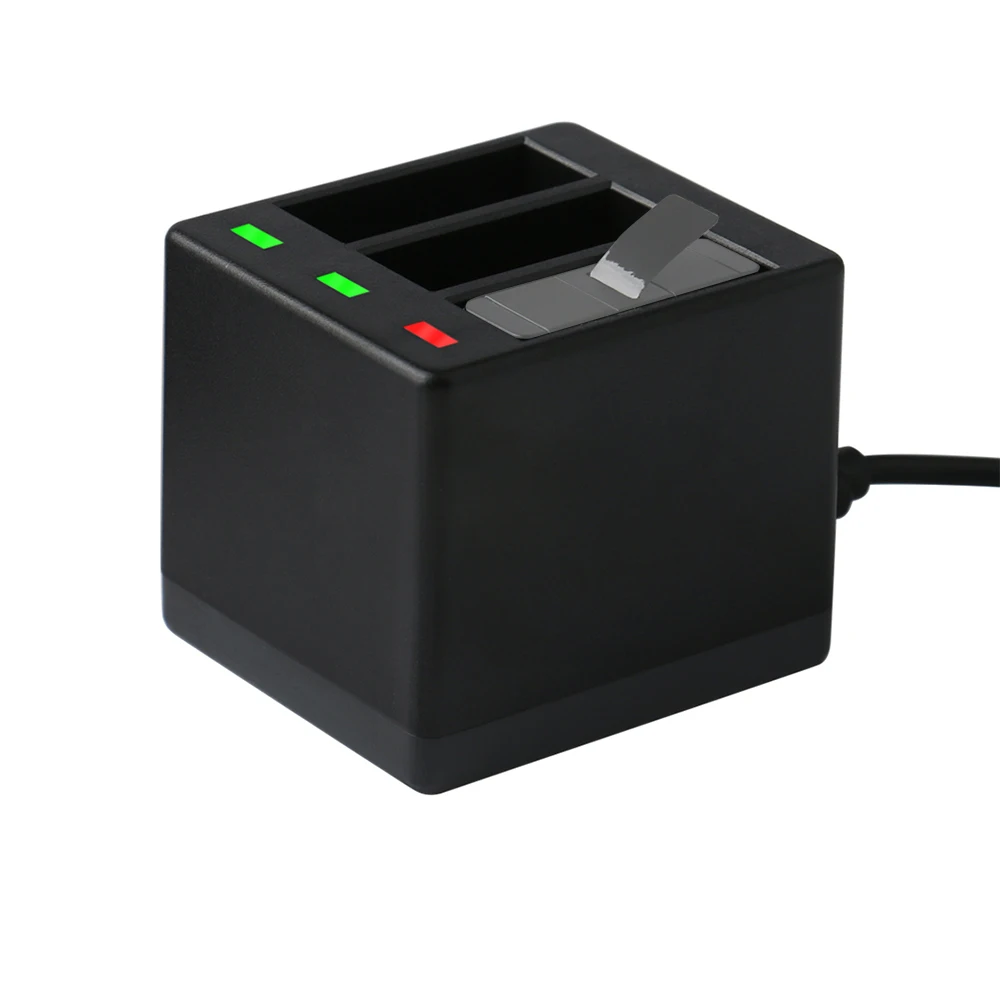 3 канальное зарядное устройство для экшн камеры с usb кабелем быстрой зарядки GoPro