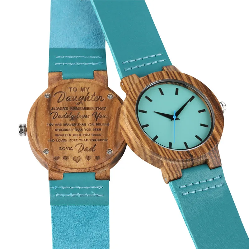 

Natural Handmade Wood Watch for Women Men Leather Band Strap Creative Quartz Watch Movement Wooden Watch Best Gift for Dad