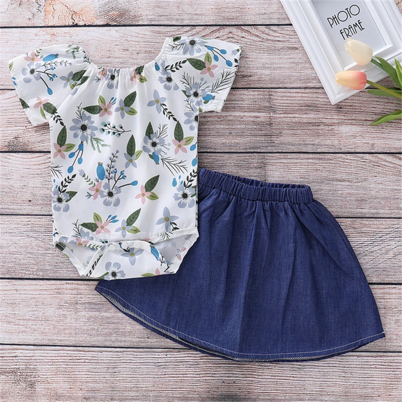 2019 новый комплект одежды для маленьких девочек боди с короткими рукавами и