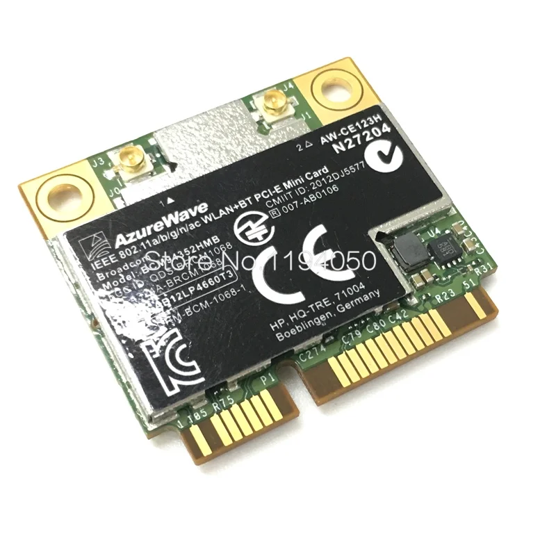 AzureWave Broadcom BCM94352HMB 802.11ac 867 Мбит/с Беспроводная AC WLAN + Bluetooth BT 4 0 полумини PCI E