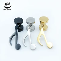 metal earrings cute musical notes stainless steel stud earring party black 2021 for aretes mujer femme fashion korean jewelry