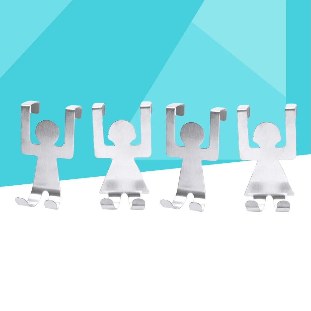 4 шт. крючки для дверей мультяшный человекоид креативный крючок хранения без