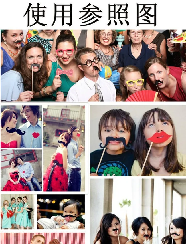 20 штук Photo Booth Опора мужские и женские 30 лет усы Стекло 30th день рождения Смешные