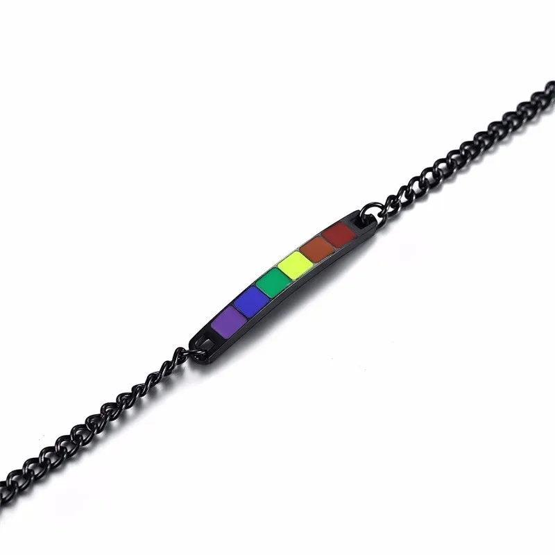 Vnox модные радужные браслеты для женщин из черной нержавеющей стали LGBT Jewels |