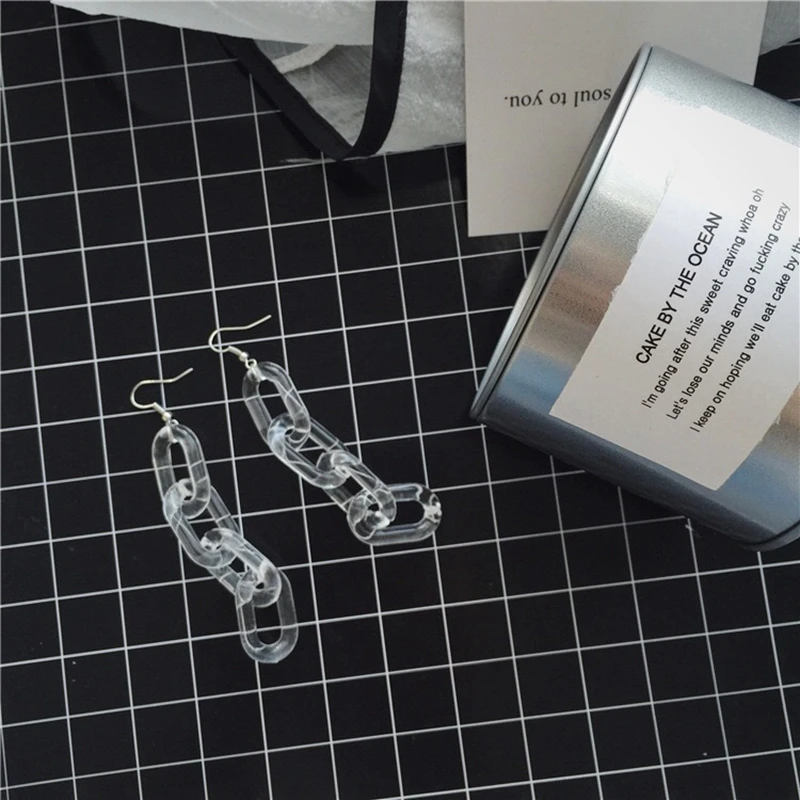 Смешная прозрачная акриловая длинные серьги цепочки модные Висячие для женщин