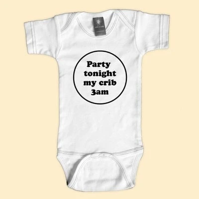 Rebel Ink Baby 313W612 вечерние сегодня моя кроватка 3 am-6-12 Month White one piece Undershirt |