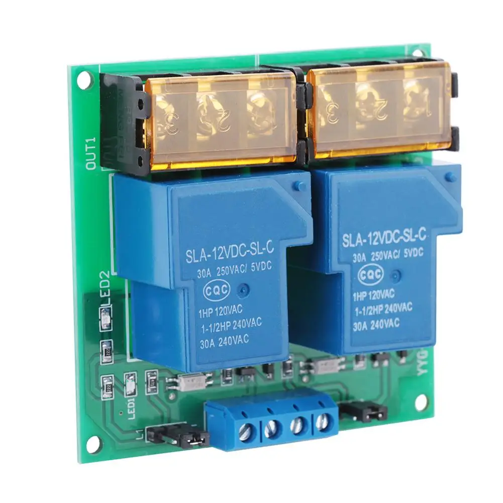 30A YYG 3 DC 5V/12V/24V высокое Мощность 2 х канальный релейный модуль двунаправленный