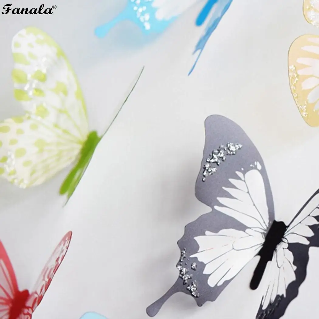 3D наклейки на стену Наклейка Бабочка Искусство DIY Домашний набор наклеек (18 шт)