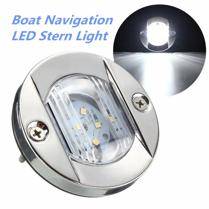 

NEW DC 12V Marine Boat Transom LED Stern Light Round Stainless Steel Cold White LED Tail Lamp Yacht Accessories Warm White/White