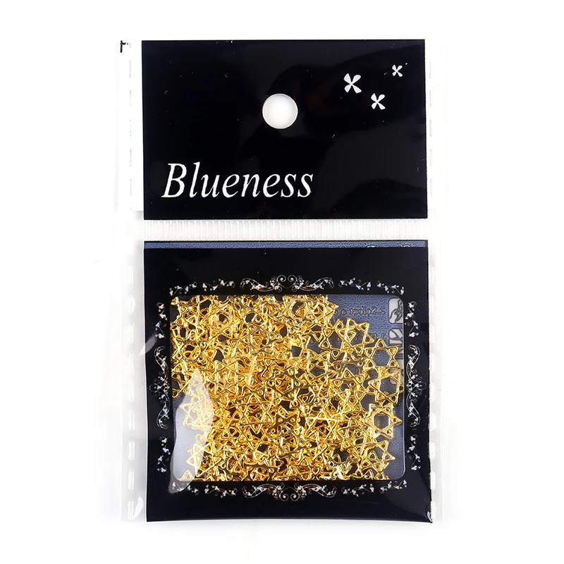 Blueness 100 шт./лот золотые серебряные цветы Звездный Дизайн Маникюрные ногти