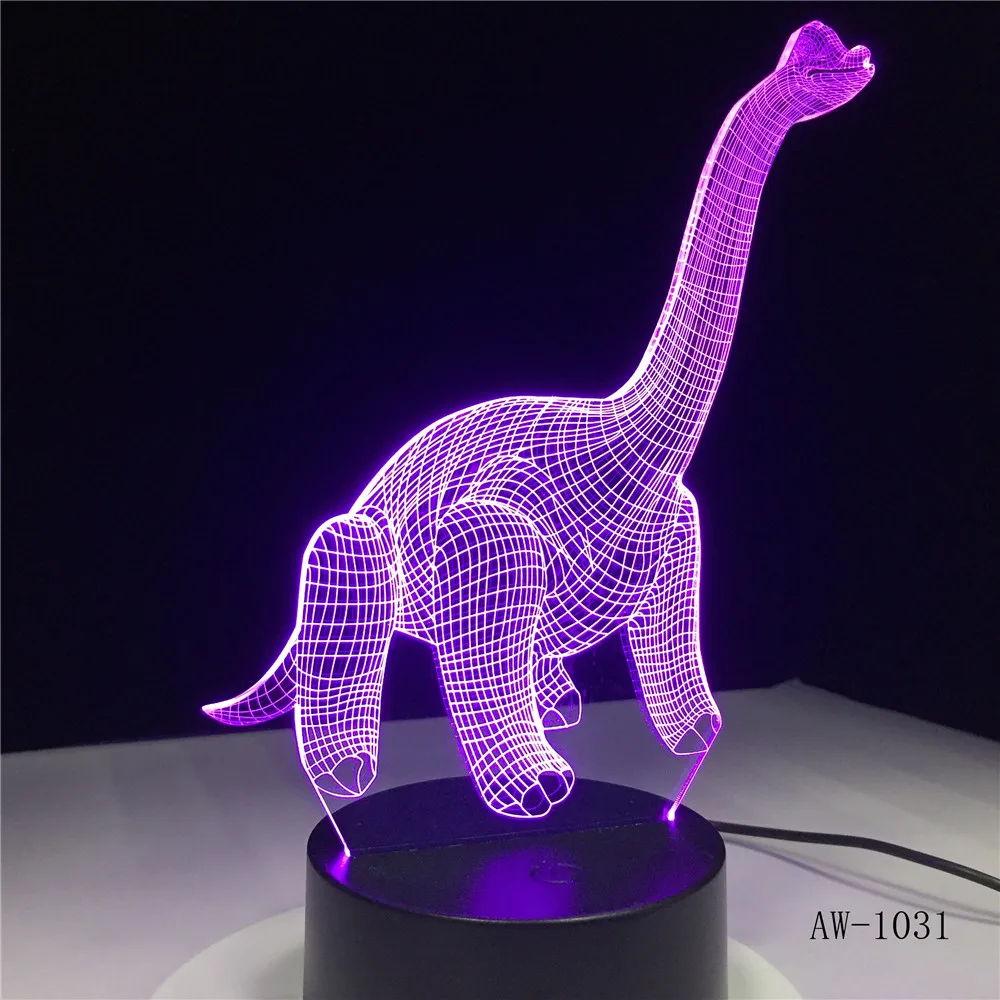 Светодиодная лампа с 3d-иллюзией дихродозавр бронтозавр дискозавр изозавр