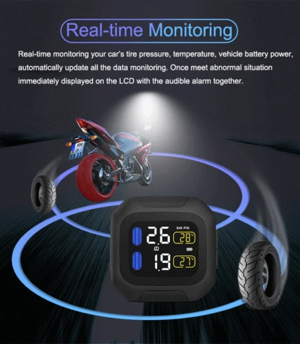 Беспроводная система контроля давления в шинах для мотоцикла TPMS + внешние