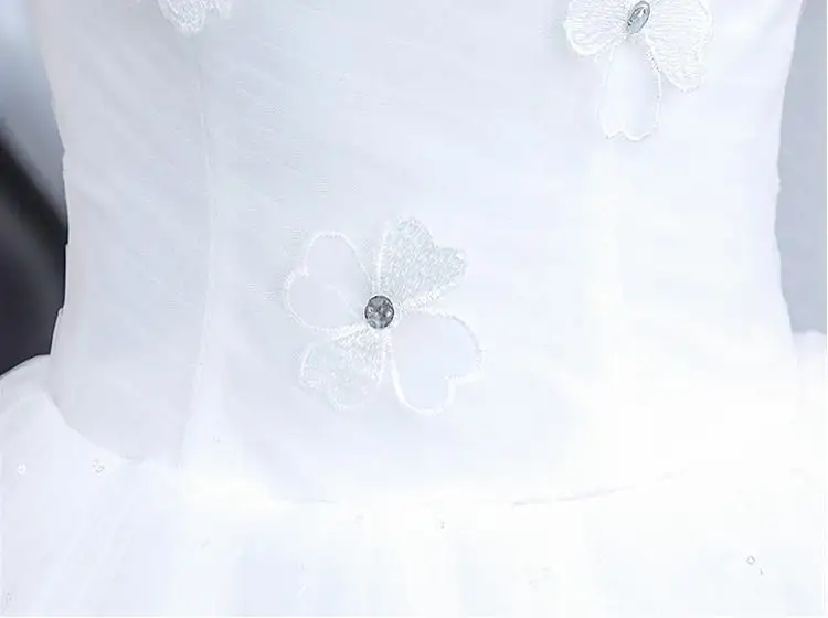 LASONCE Lace Flowers Appliques Ball Gown Wedding Dresses Illusion Crystal O Neck Sequined Backless Bridal Dress | Свадьбы и