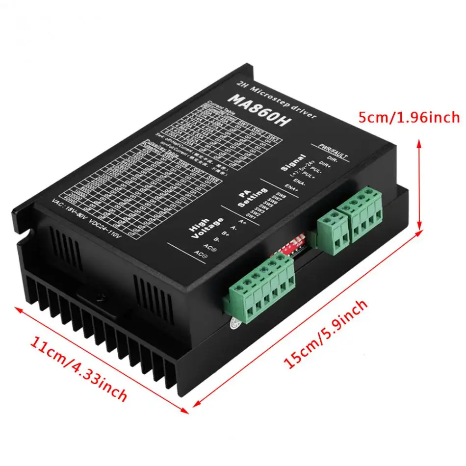 1 шт. MA860H шаговый двигатель драйвер модуль контроллера 18 80 В AC/24 110 DC 7.2A для 2 фазы 86