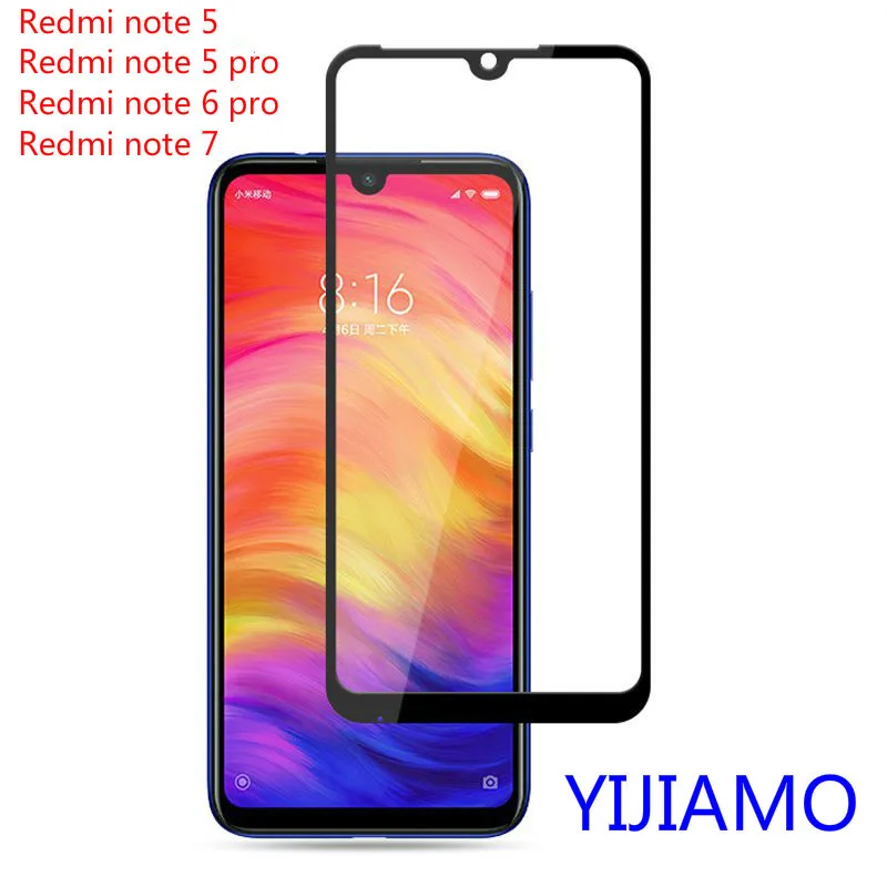 Полное клеевое закаленное стекло для Xiaomi Redmi Note 7 note 5 полное покрытие 9H Защитная